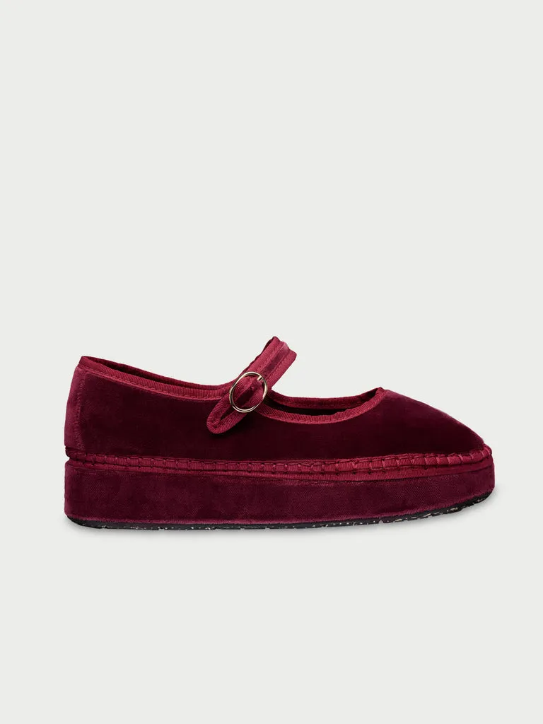 Flagelus Double Lucrecia pantofi Mary Jane burgundy platforma