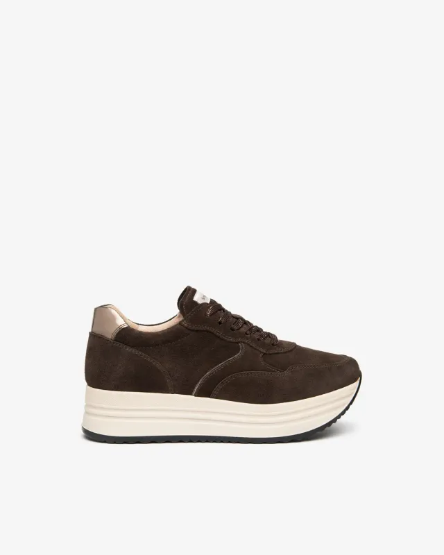 NeroGiardini sneakers platforma dama piele intoarsa 45mm