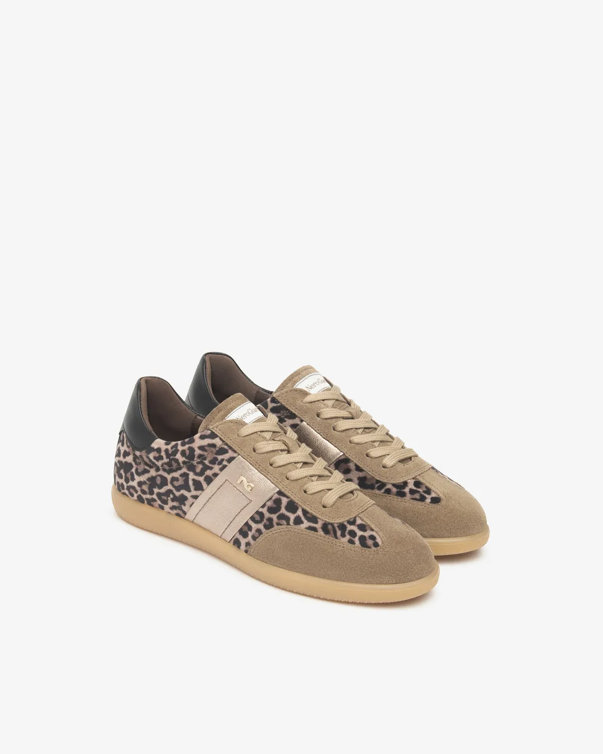 NeroGiardini sneakers damă textil animal print piele