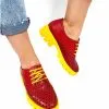 Catinca Shoes XP5 R pantofi dama piele rosu perforati