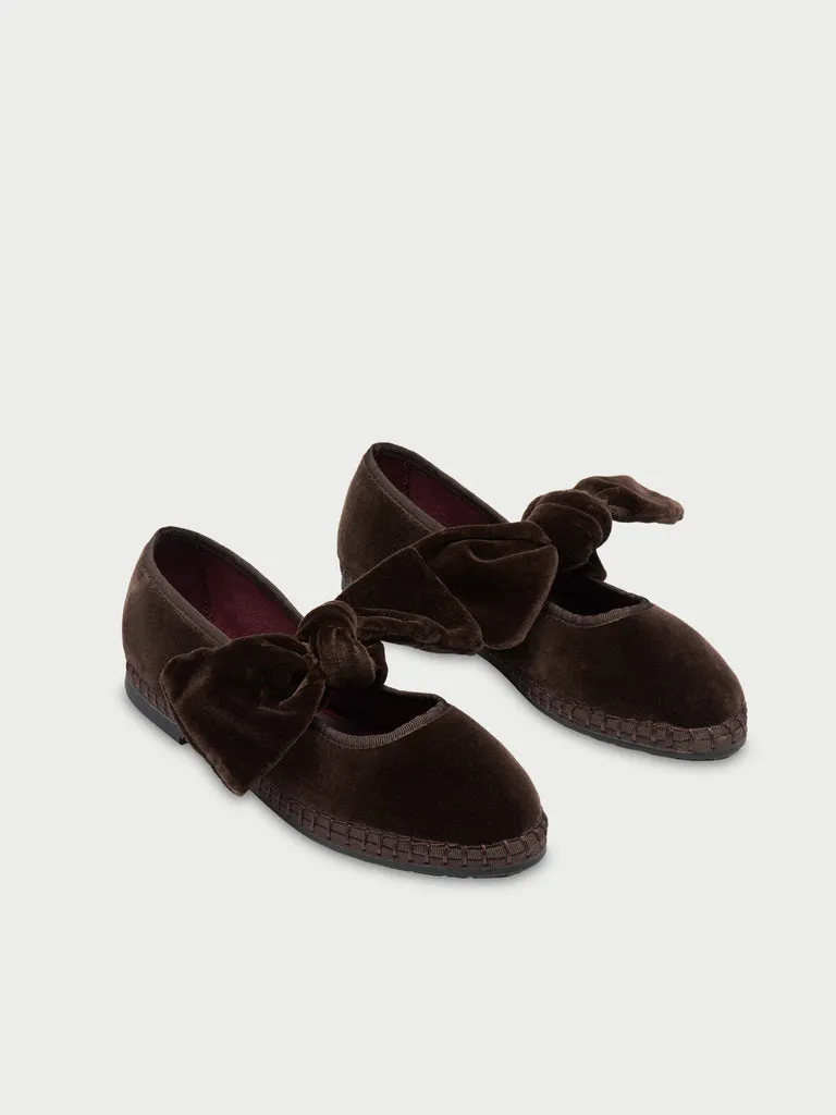 Flagelus Lyra Truffle papuci catifea maro inchis
