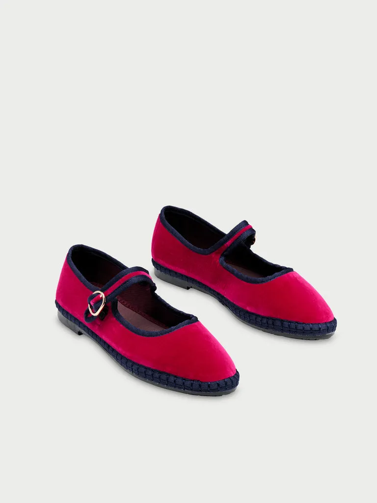 Flagelus Aquiles pantofi mary jane catifea fucsia