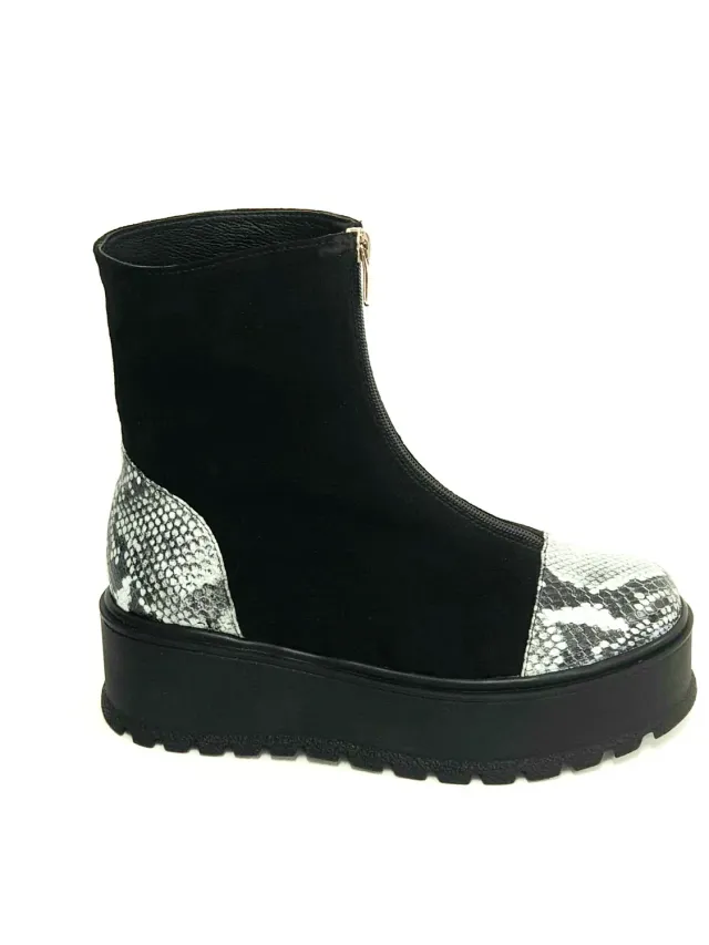 Catinca Shoes BC25 NASA bocanci dama piele naturala negru