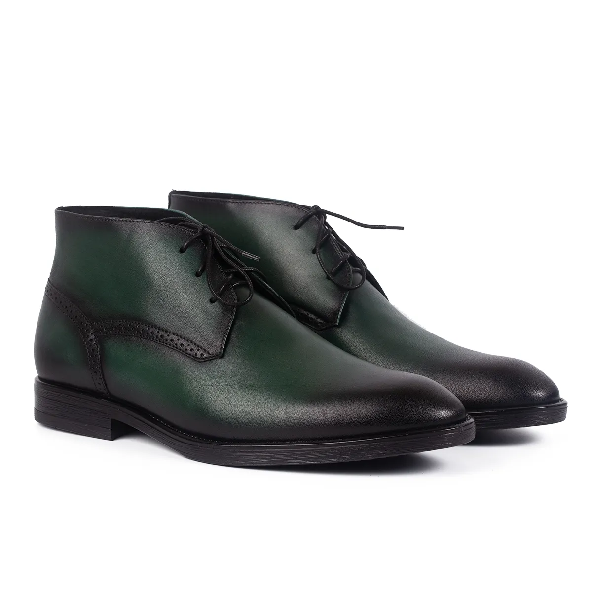 Lucas Shoes 851 ghete barbati verde piele naturala iarna