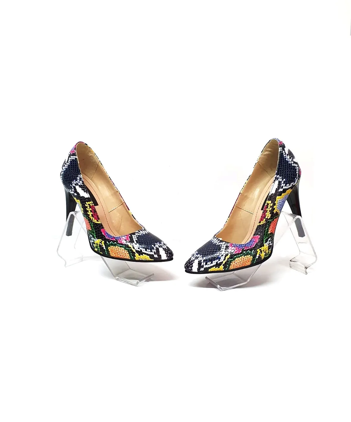 Catinca Shoes 2691 CC pantofi stiletto croco colorat piele