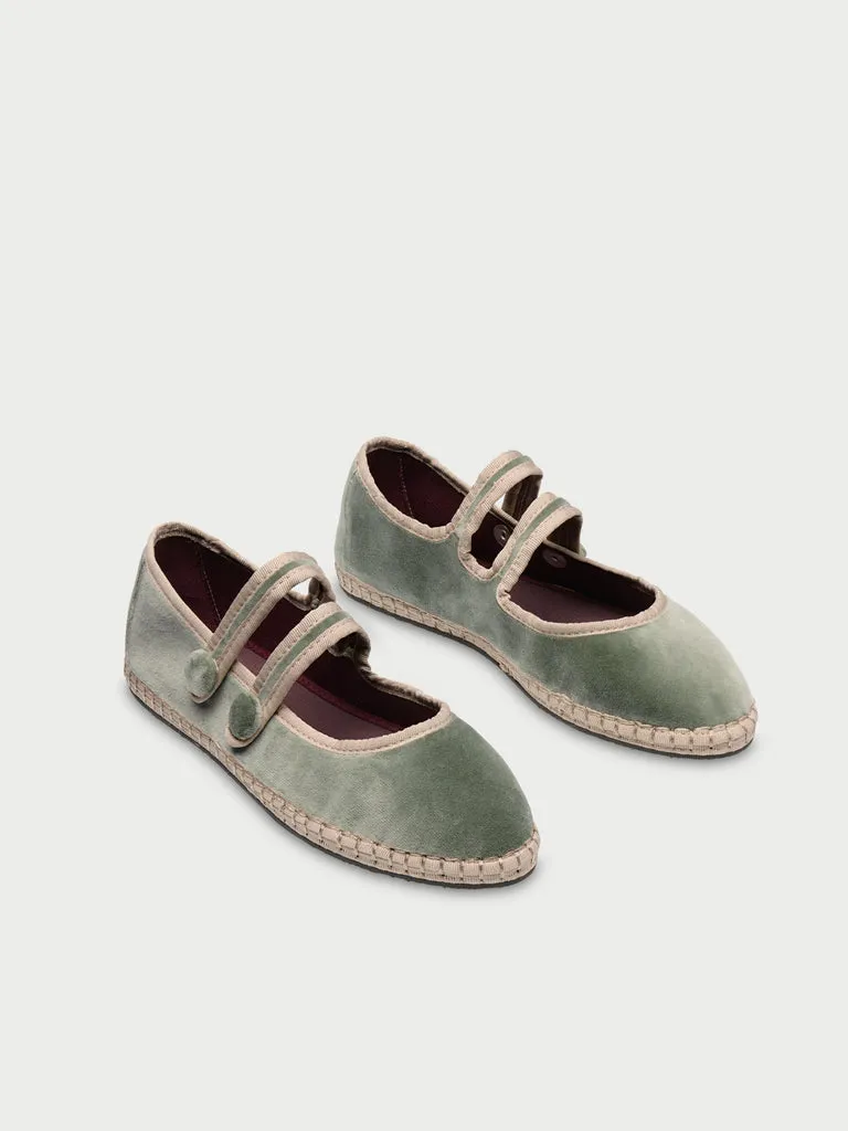 Flagelus Antoine Green pantofi mary jane verzi catifea