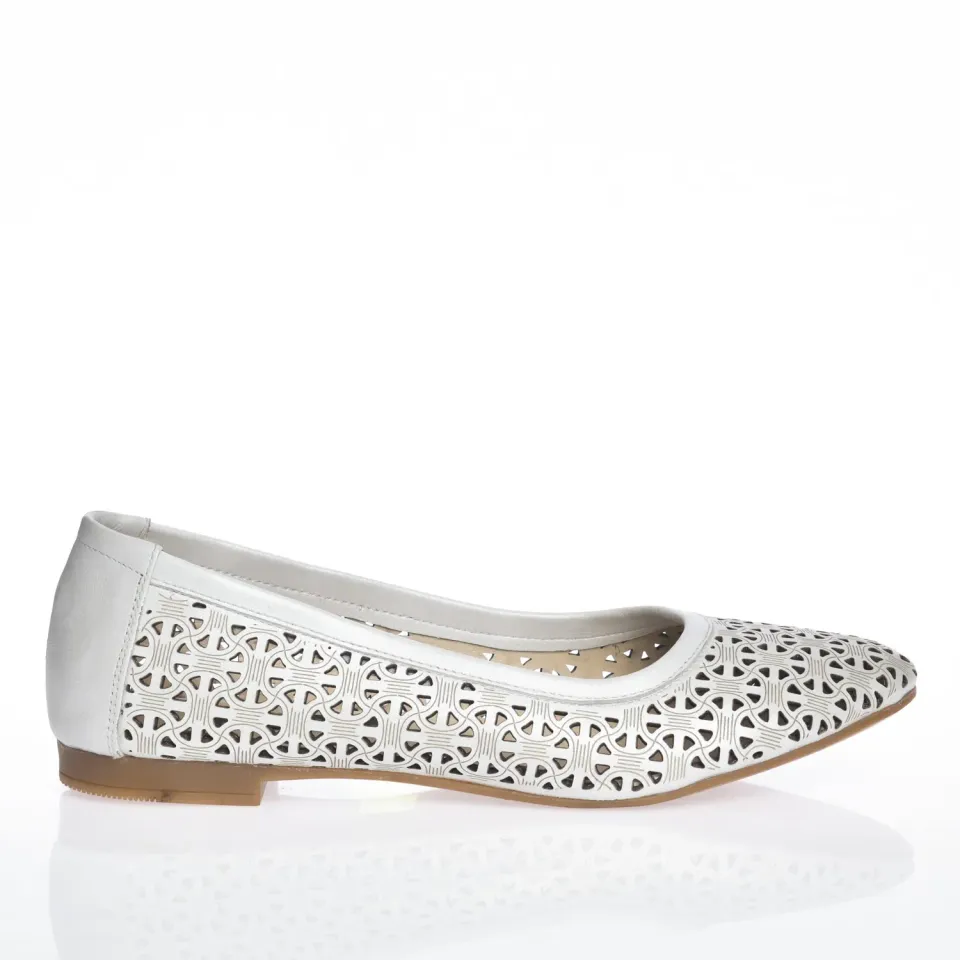 Catinca Shoes BL 4 A balerini dama piele naturala albi