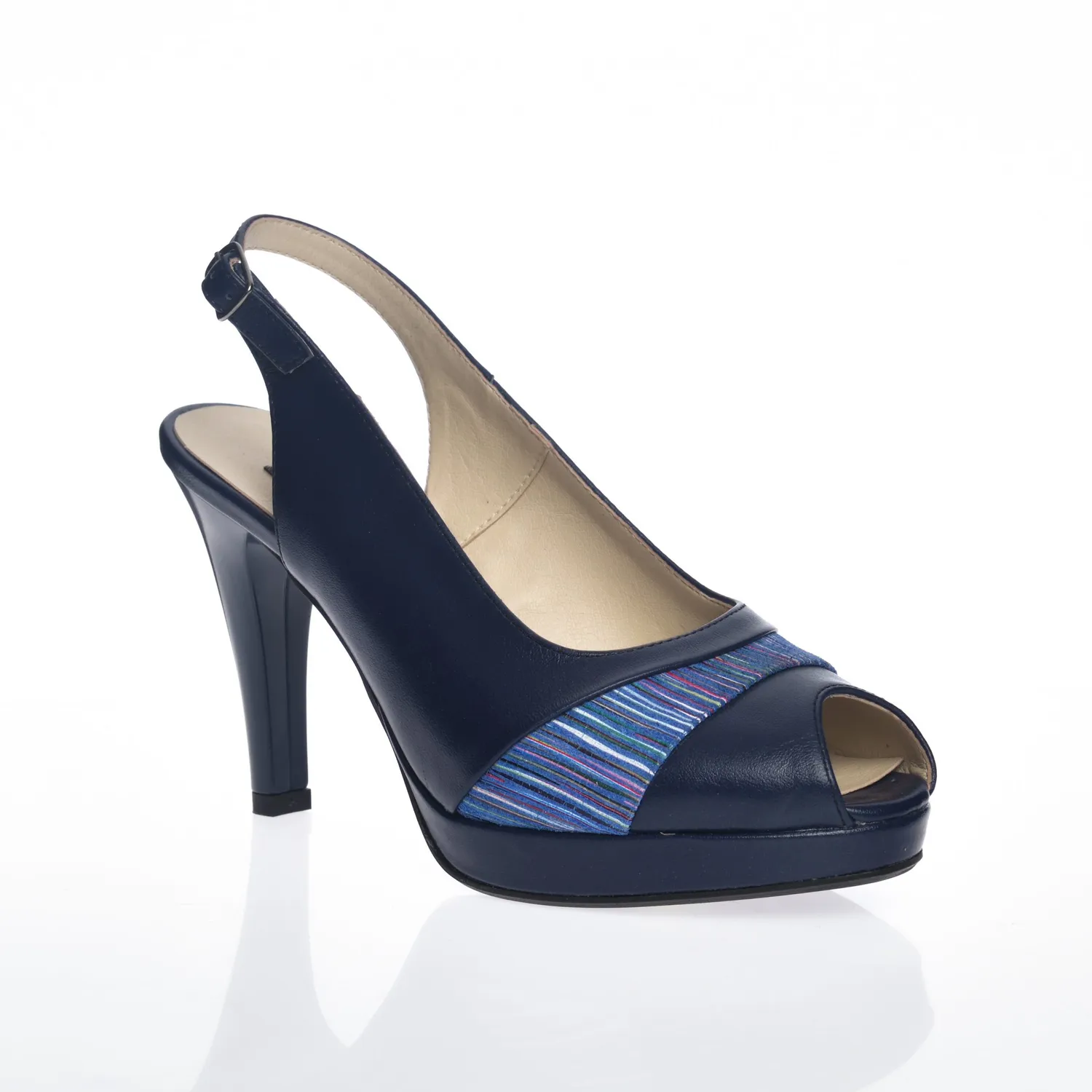 Catinca Shoes R9 A sandale dama albastru piele naturala