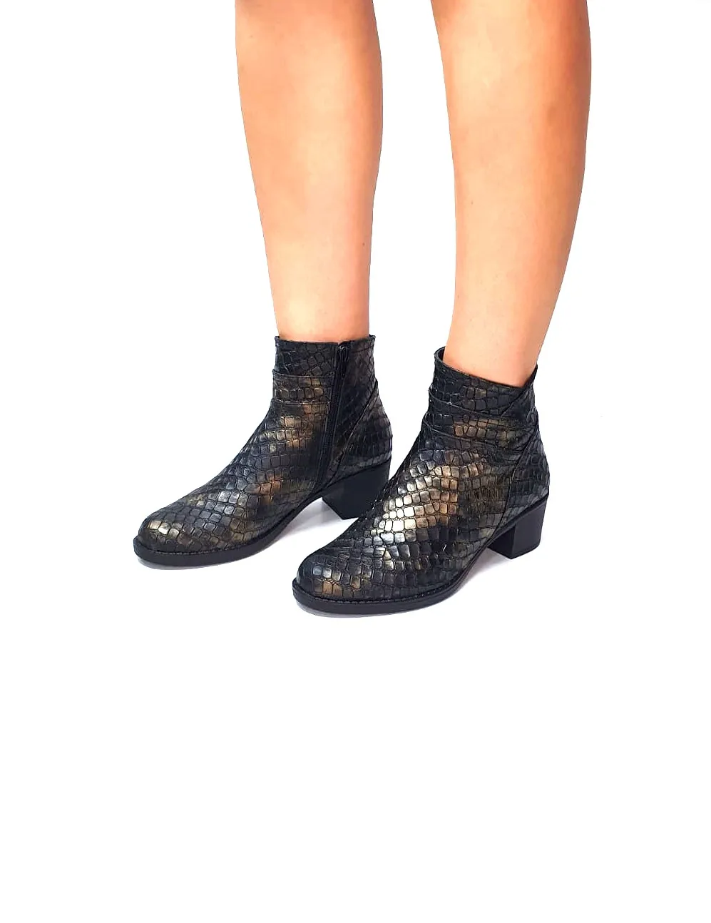 Catinca Shoes GX42 SM ghete dama piele sarpe maro