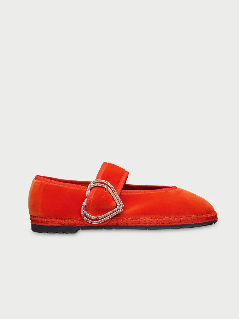 Flagelus Sophie Love Orange pantofi velur portocaliu