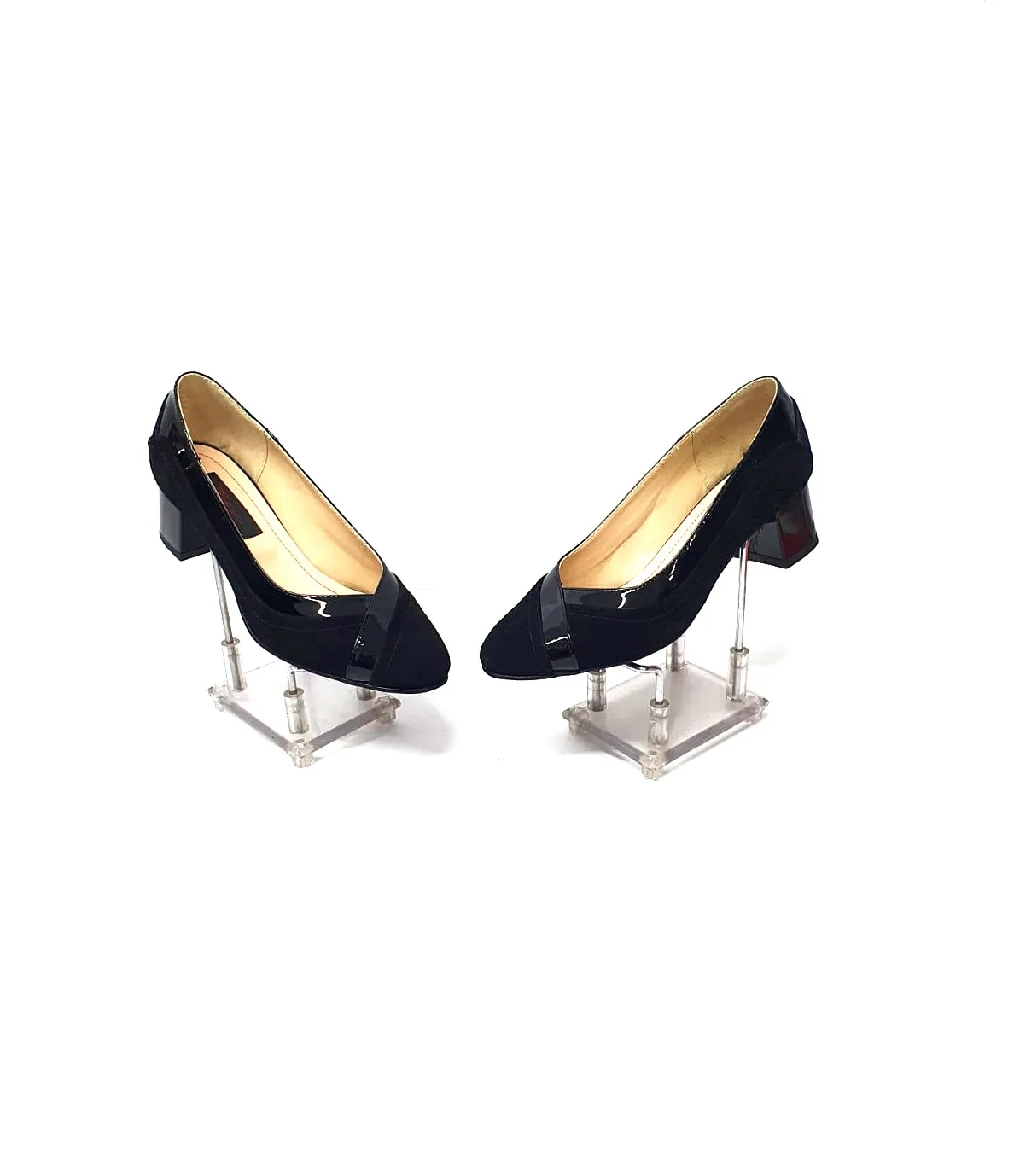 Catinca Shoes 208 NAL pantofi dama piele negru antilopa lac