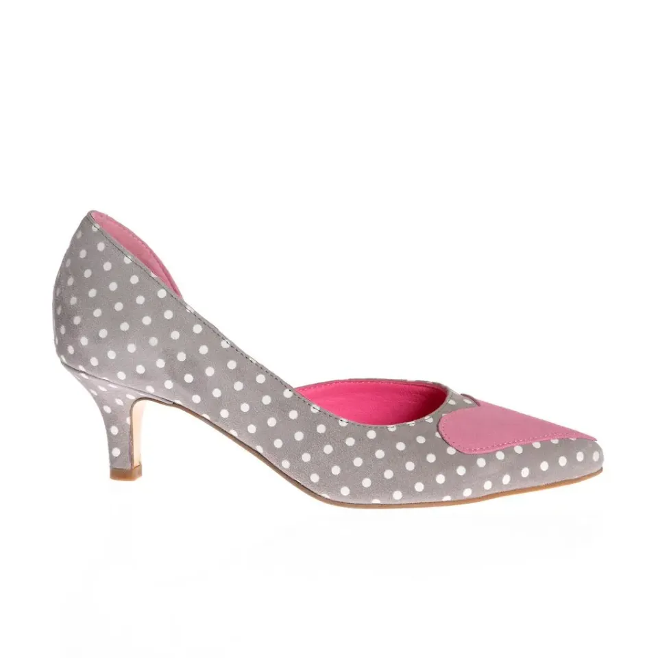 Ana Urbana Shoes Seattle pantofi roz-gri toc mic
