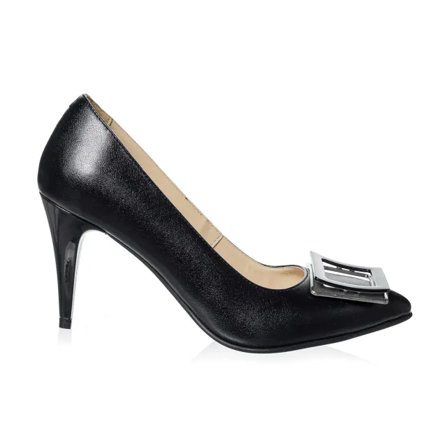 Catinca Shoes A37 NB pantofi dama negru box piele naturala