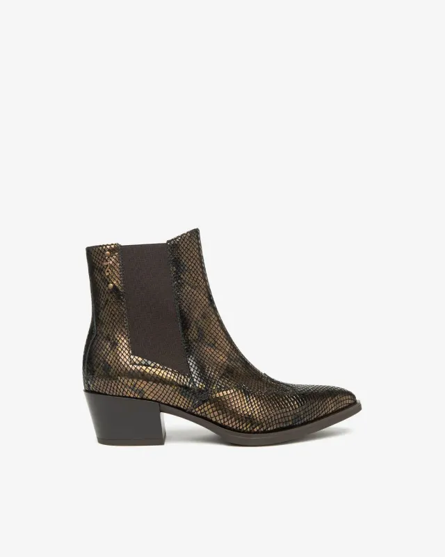 NeroGiardini botine chelsea damă piele python toc 5 cm