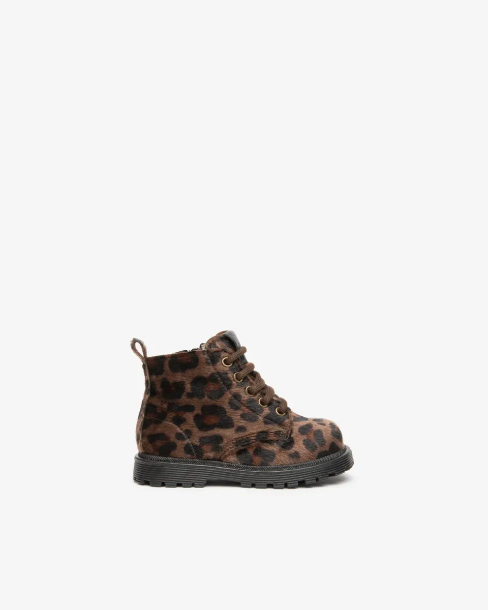 NeroGiardini ghete fete animal print cu fermoar