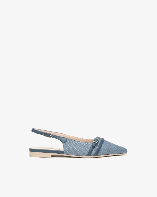 NeroGiardini pantofi slingback piele si textil dama