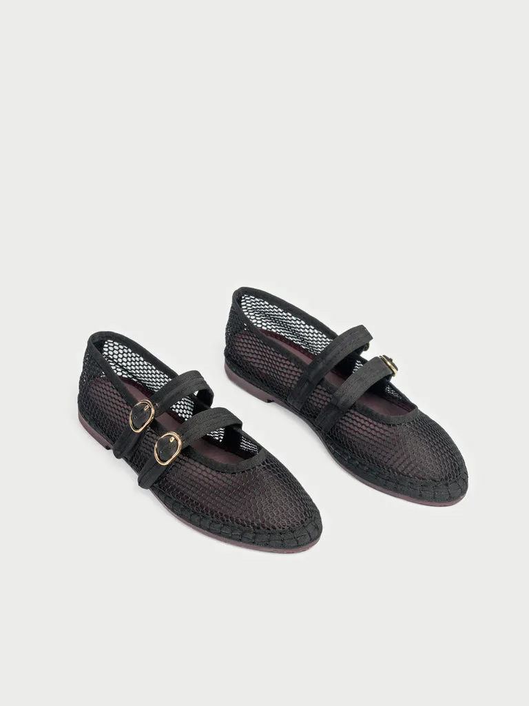 Flagelus Claire pantofi plasa negri barete piele