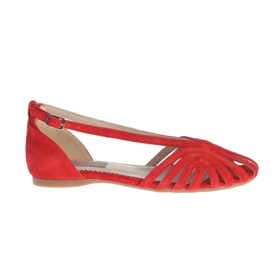 Ana Urbana Shoes Santiago sandale roșii piele întoarsă