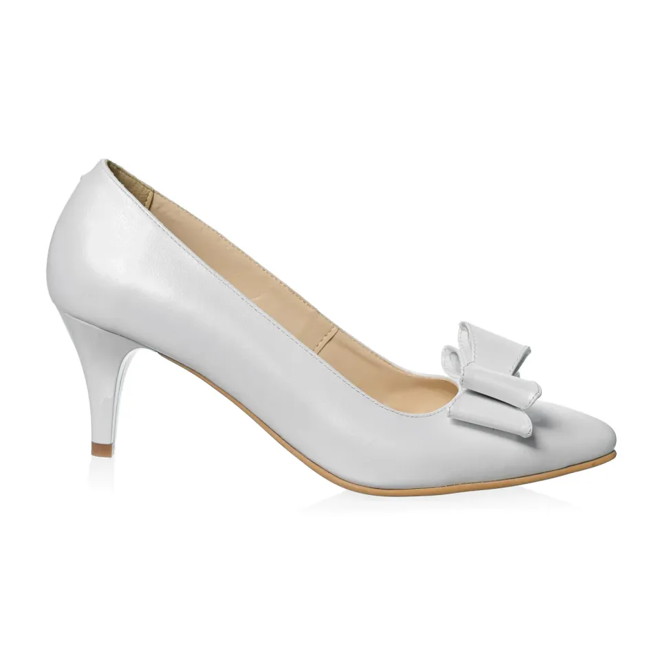 Catinca Shoes A20 AS pantofi dama piele alb sidef funda