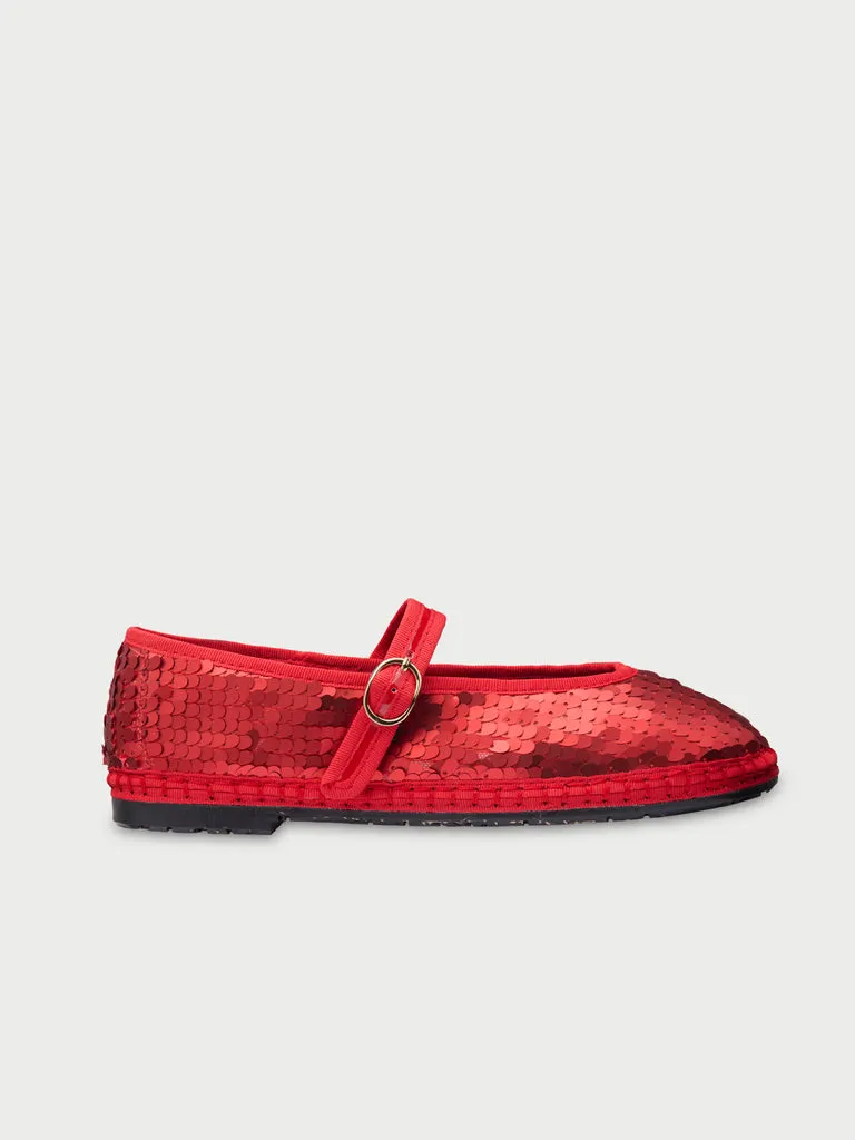 Flagelus Pierre Sequins Red balerini rosii paiete