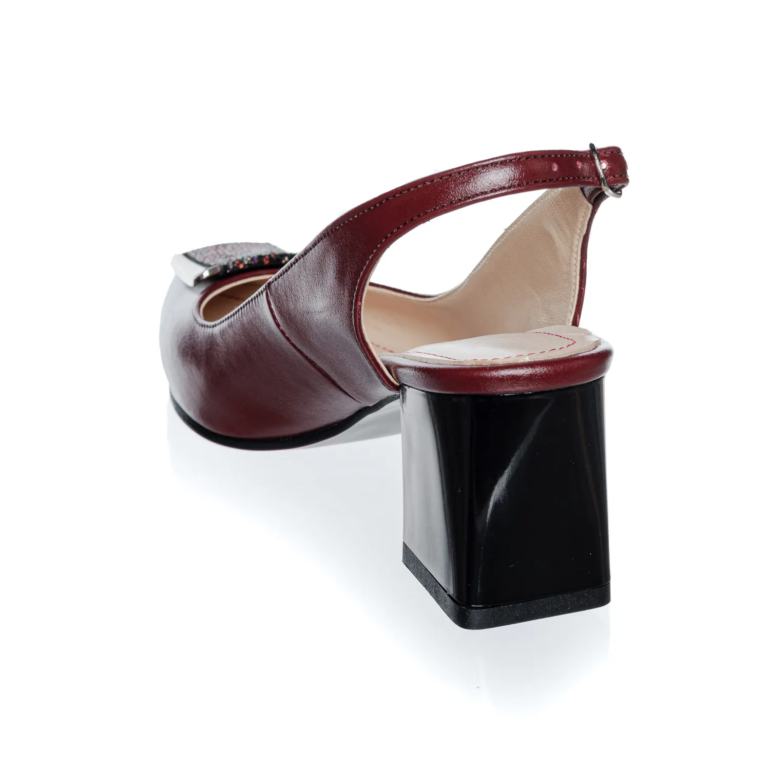 Catinca Shoes D30 BBF sandale dama piele bordo flori