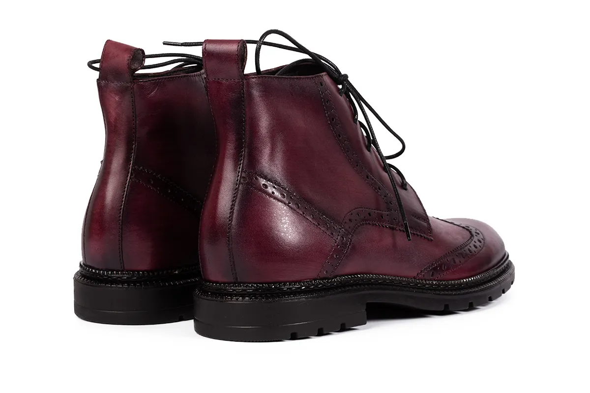 Lucas Shoes Ghete 850 Gross bordo piele naturala