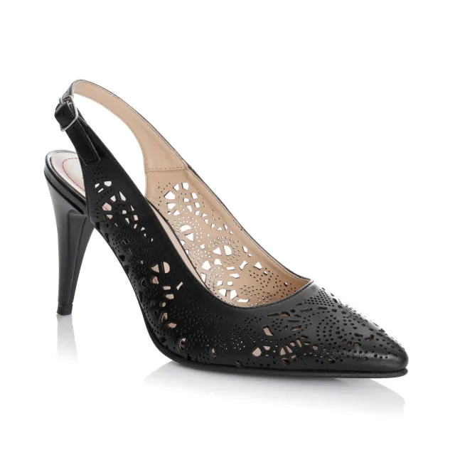 Catinca Shoes L396 NB sandale piele negru perforat