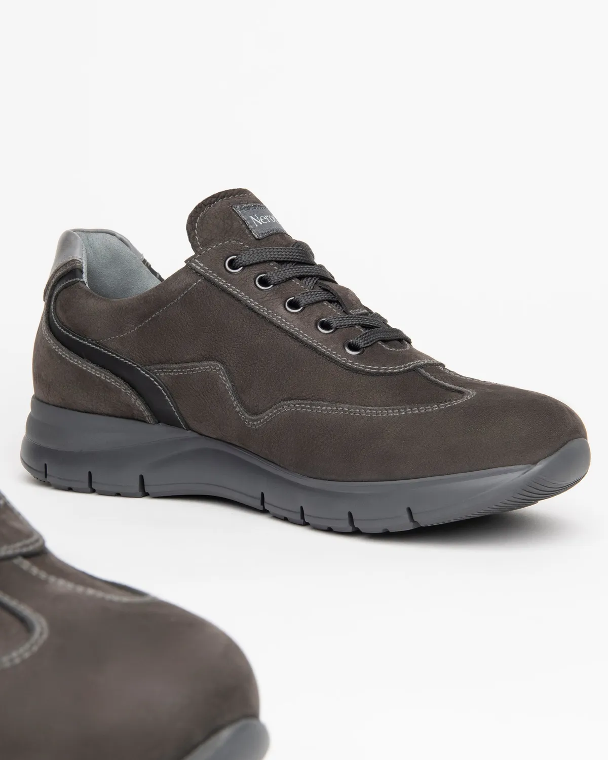 NeroGiardini sneakers piele barbati cu fermoar nabuk