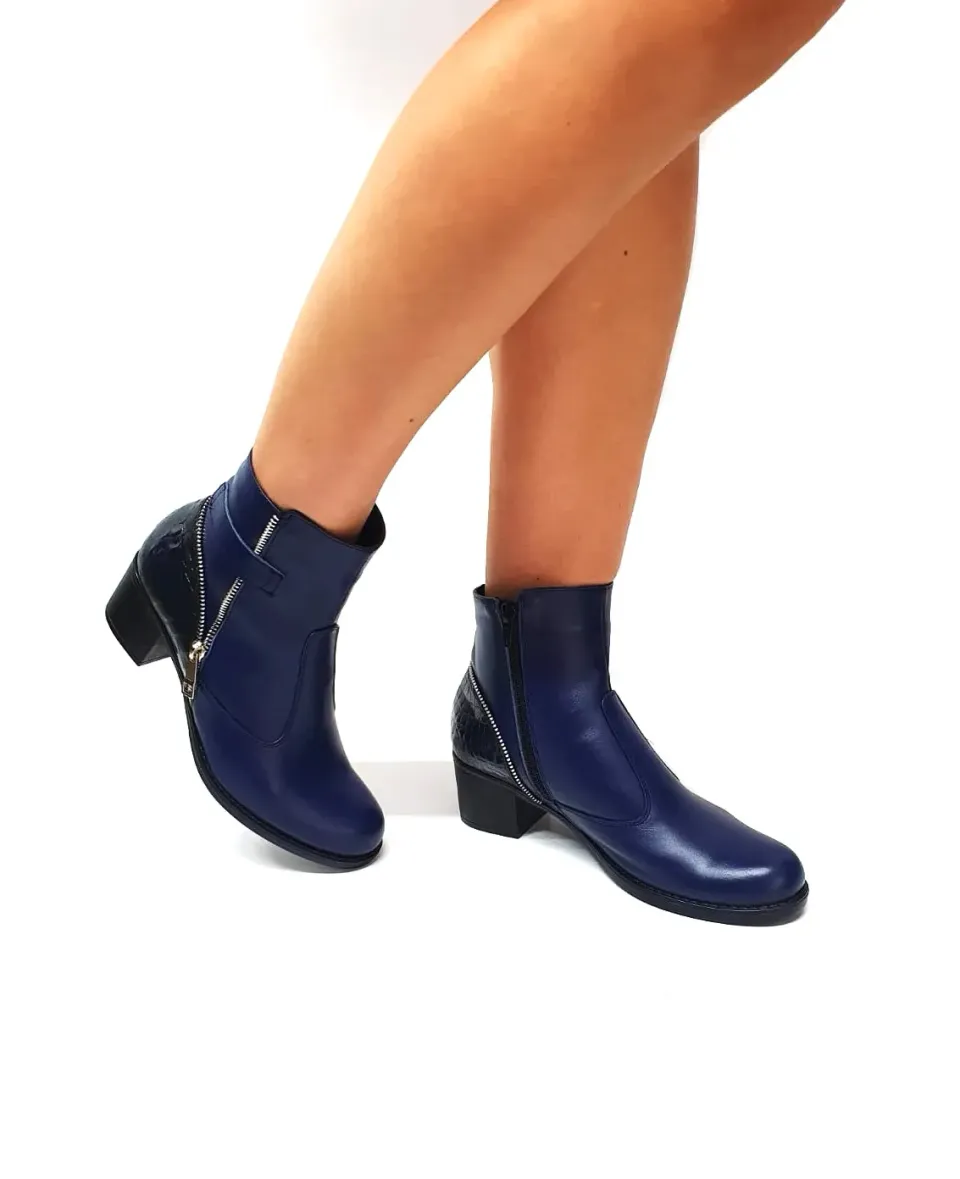 Catinca Shoes GX51 ghete dama piele bleumarin croco