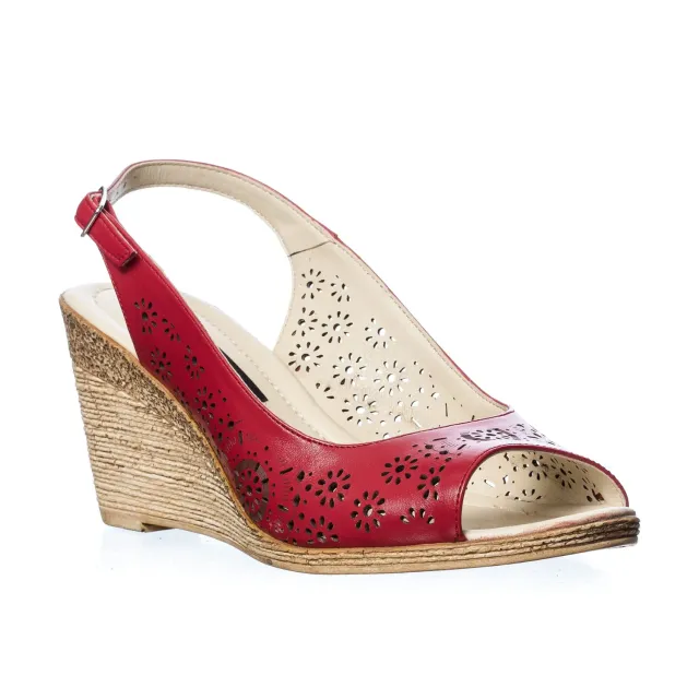 Catinca Shoes P28 R sandale dama rosu piele naturala