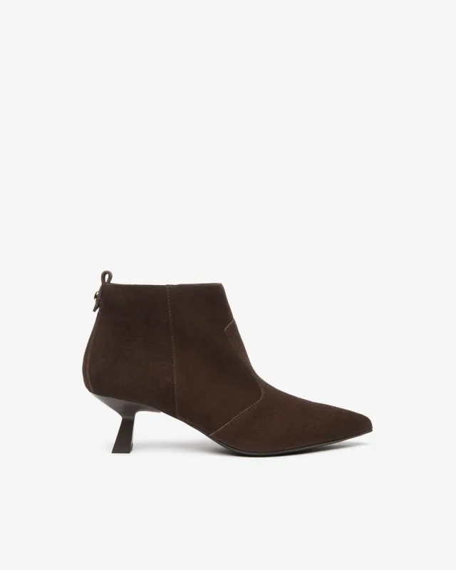 Botine NeroGiardini piele intoarsa toc 5,5 cm