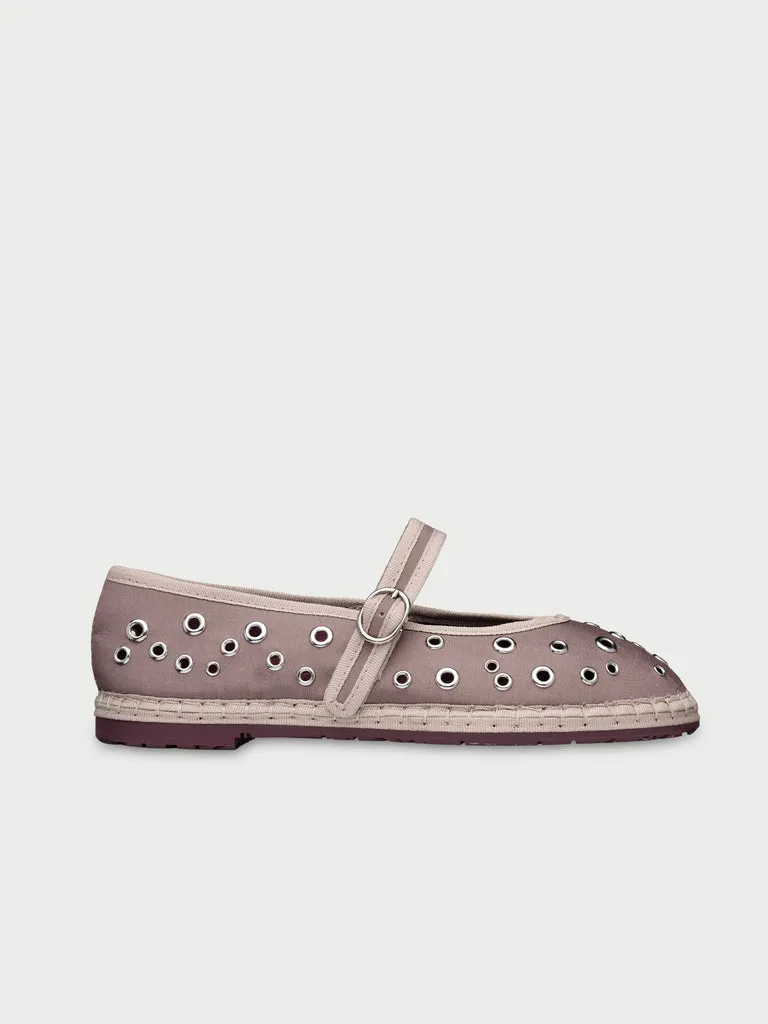 Flagelus Ophelia Grey balerini lila din matase