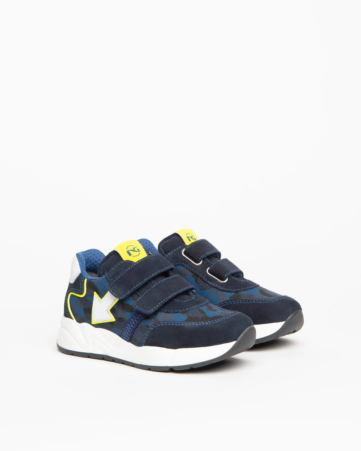 NeroGiardini Sneakers baieti piele intoarsa camuflaj cu velcro