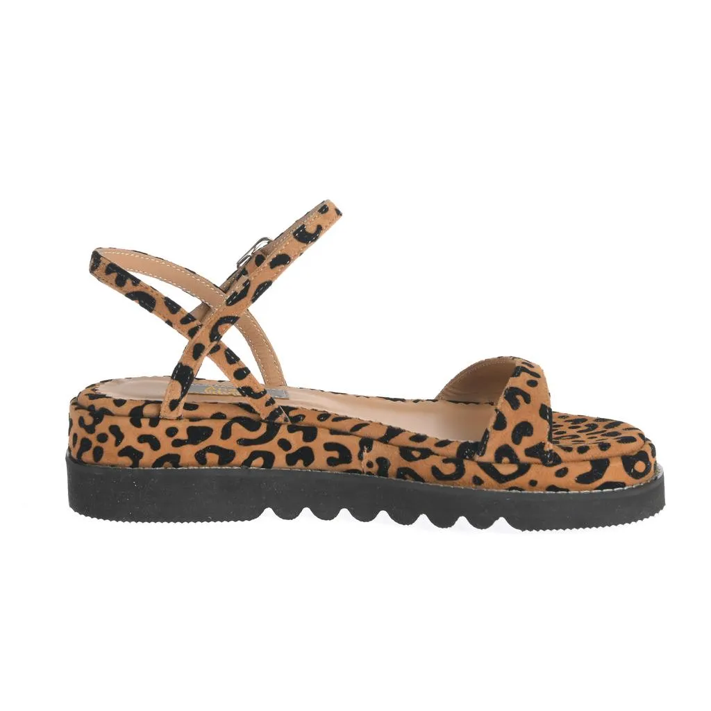 Ana Urbana Shoes Kansas sandale bej imprimeu leopard