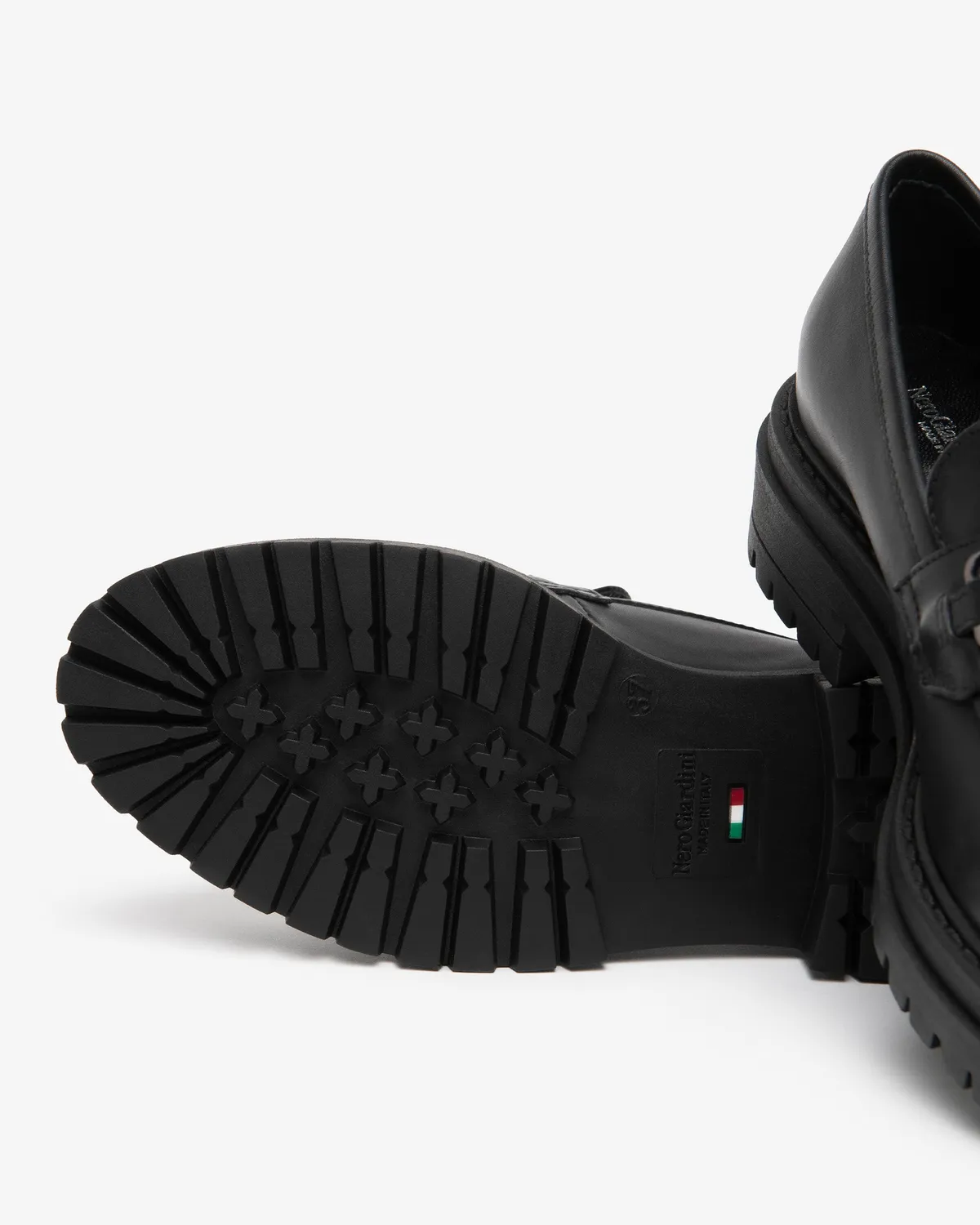 NeroGiardini mocasini damă piele cu toc 4 cm