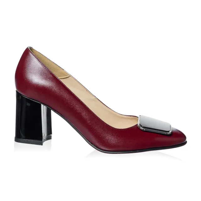 Catinca Shoes A25 BOB pantofi damă bordo box piele naturală