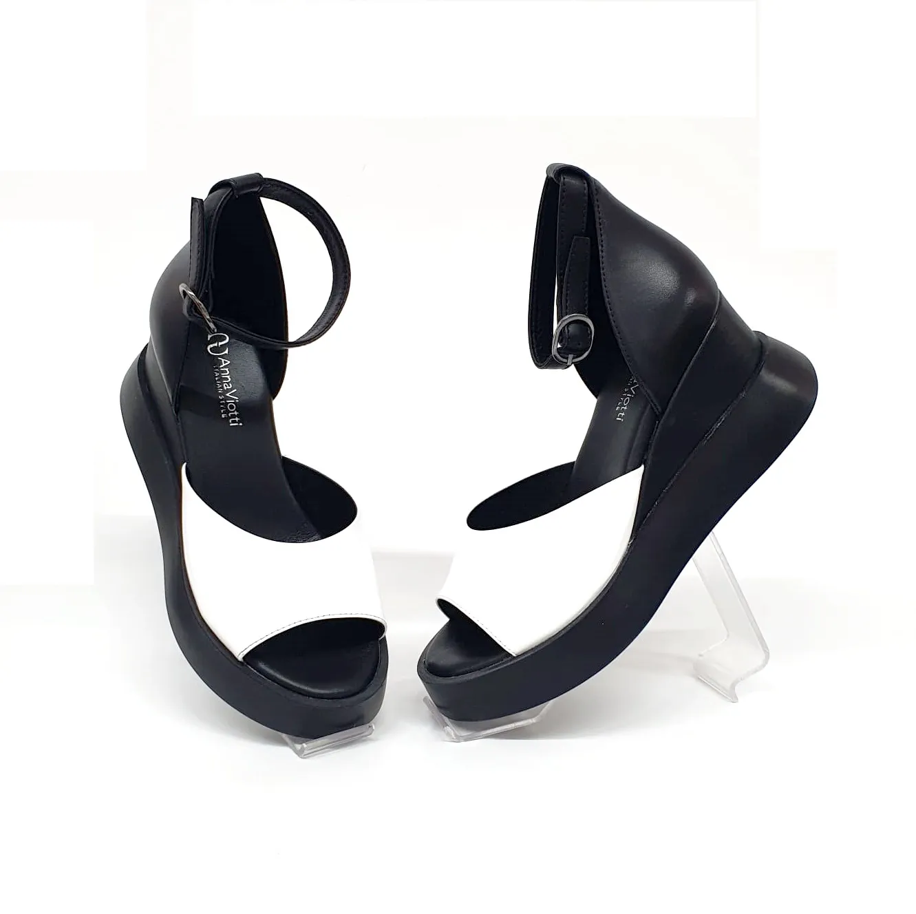 Catinca Shoes 839-00NA sandale piele negru alb