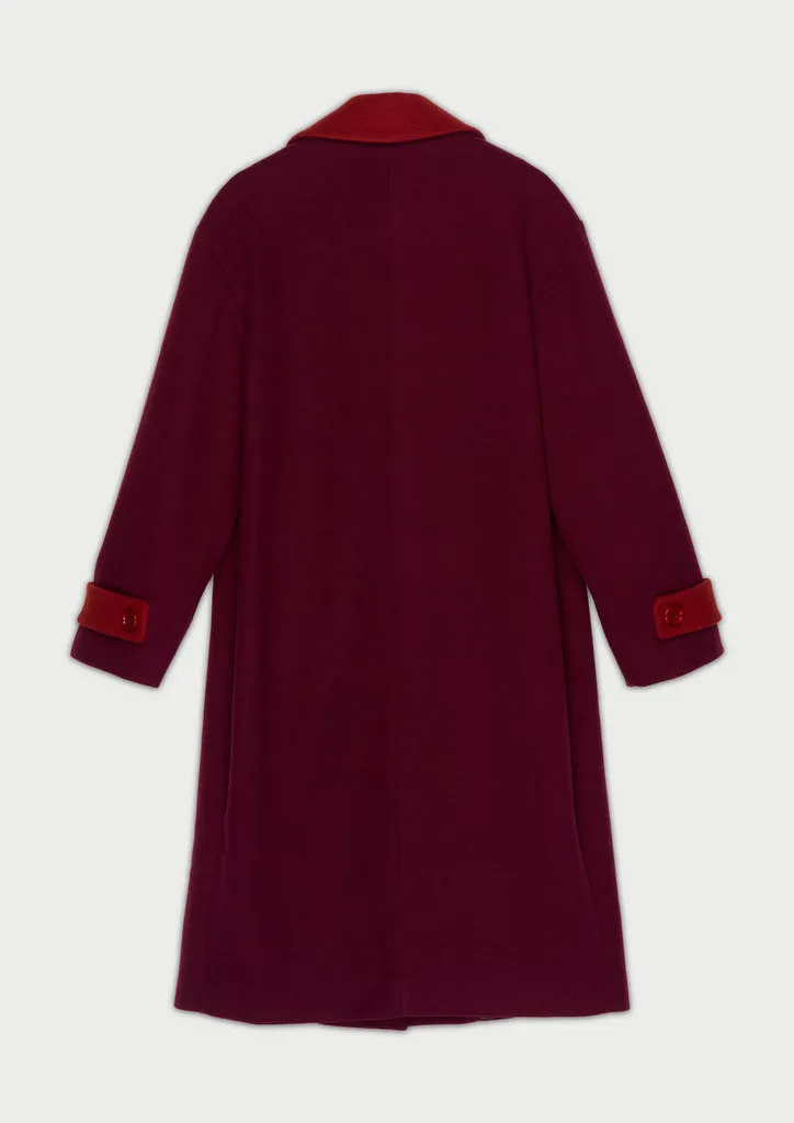 Flagelus The Duchess Coat palton bordo lana