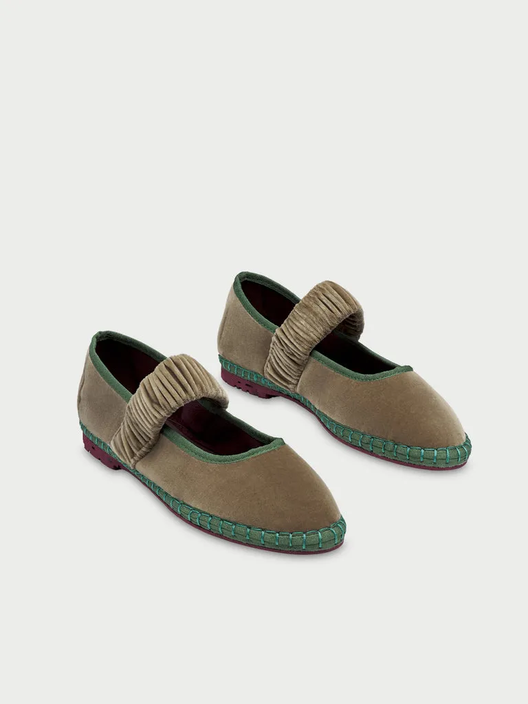 Flagelus Mafalda Mossy pantofi maro catifea