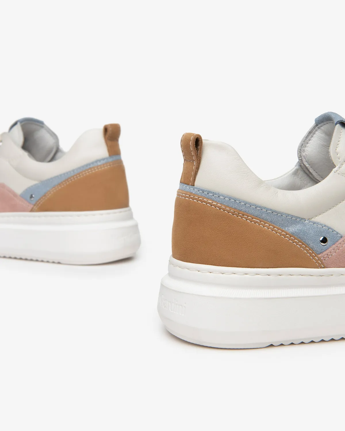 NeroGiardini sneakers damă piele și piele întoarsă combinați