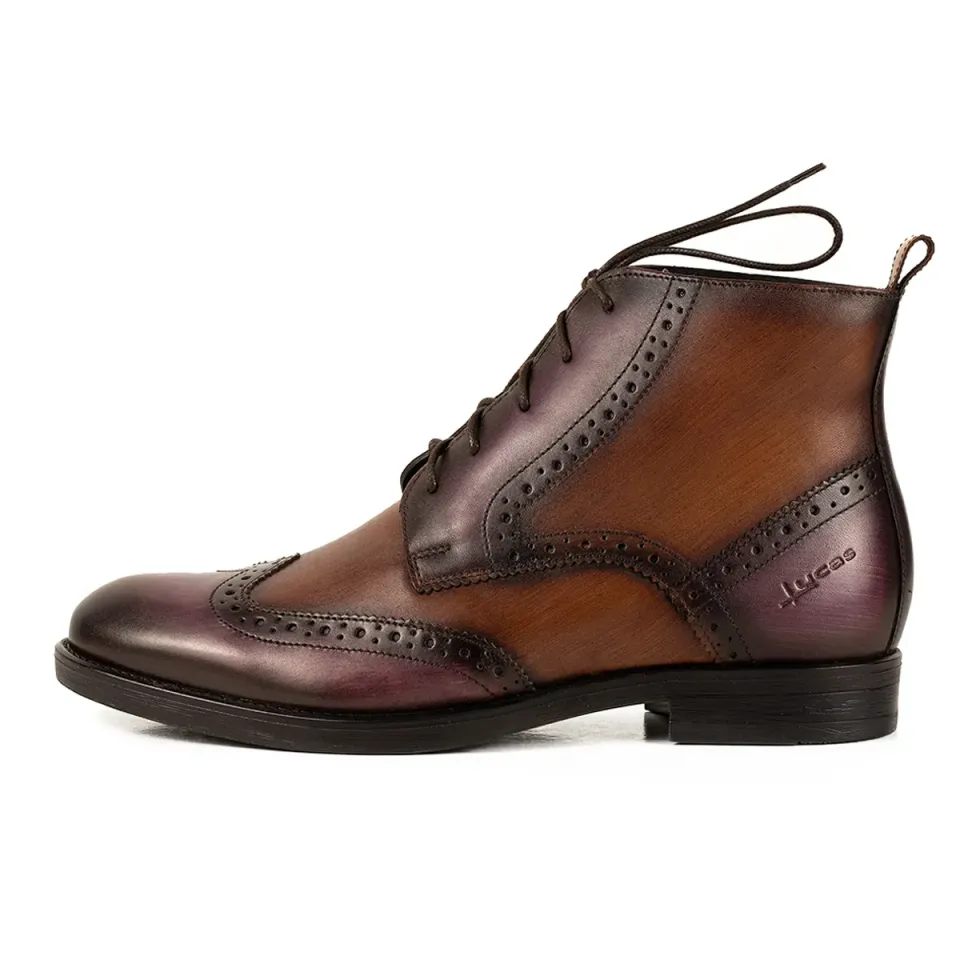Lucas Shoes 850 ghete piele coniac bordo