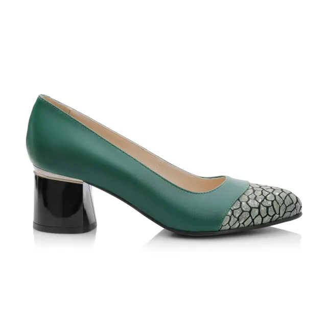 Catinca Shoes A73 VPV pantofi piele naturala verde pietre