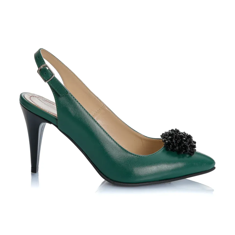 Catinca Shoes D45 VB sandale damă piele verde box