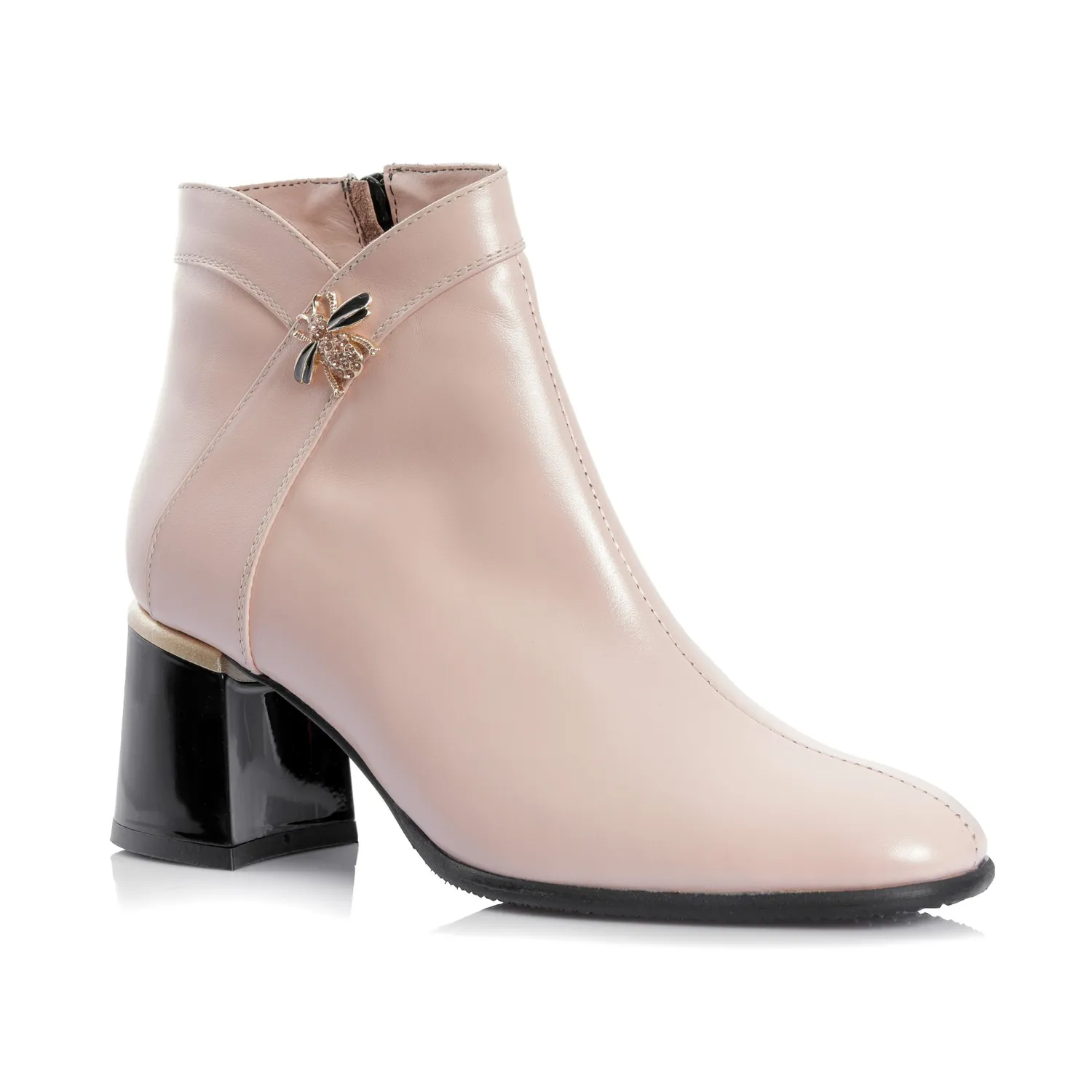 Ghete damă Catinca Shoes G441 N nude din piele naturală