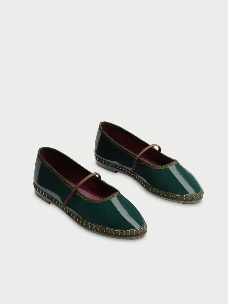 Flagelus Celie Petrol pantofi Mary Jane lac verde