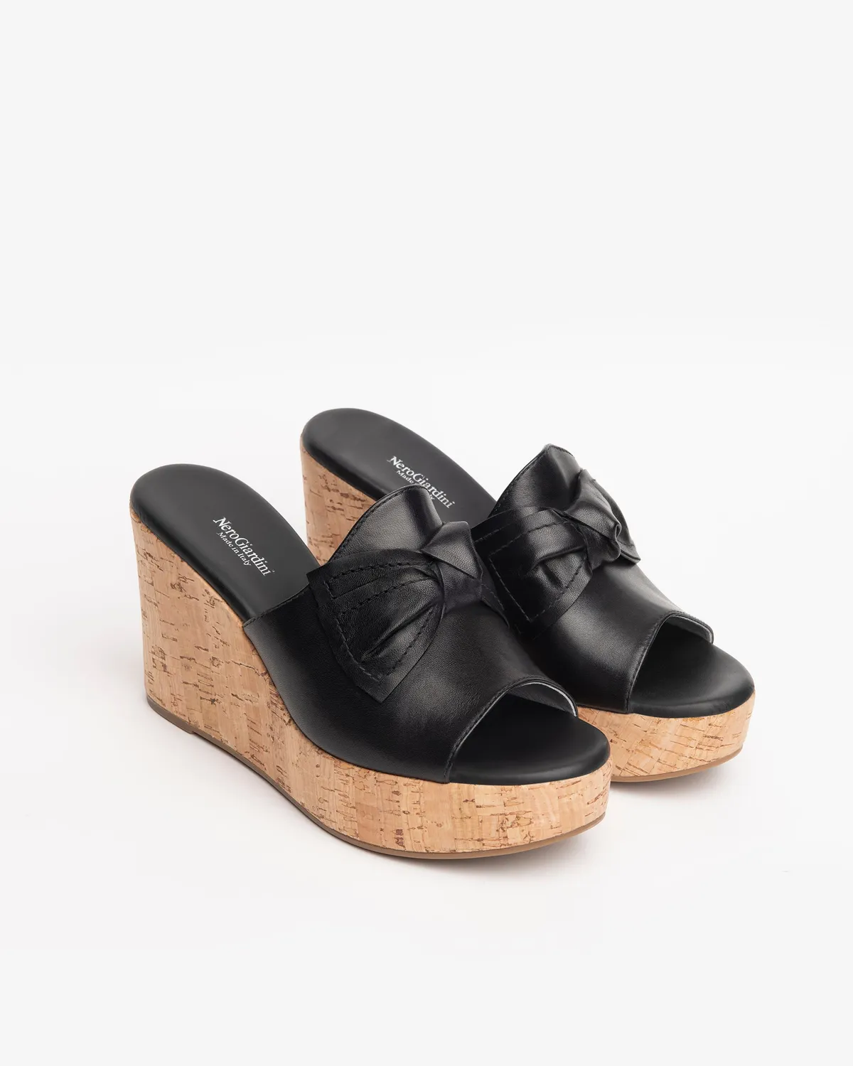 Papuci piele damă NeroGiardini 35-41 cu fundă