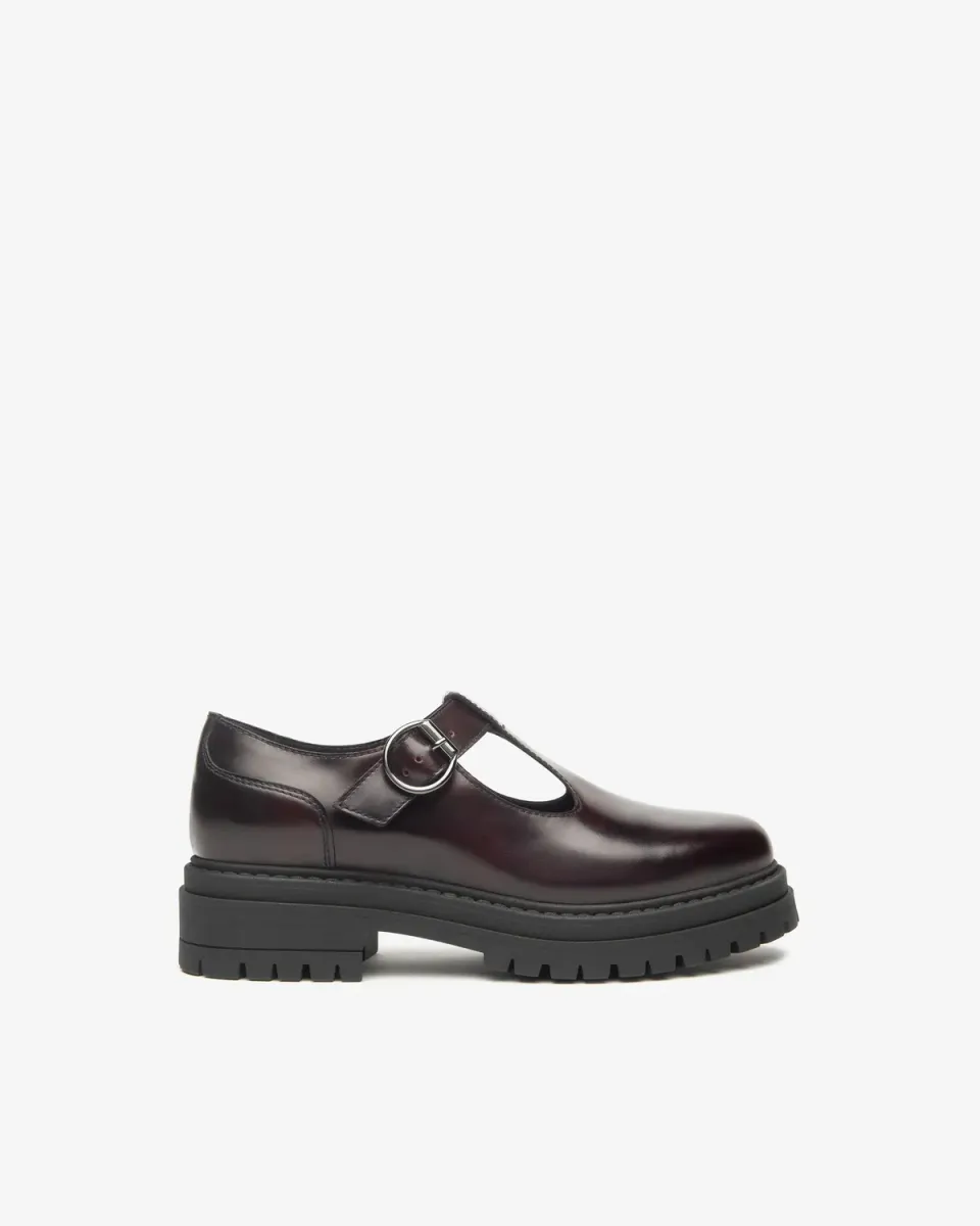 NeroGiardini Pantofi Mary Jane Bordo Toc 40mm