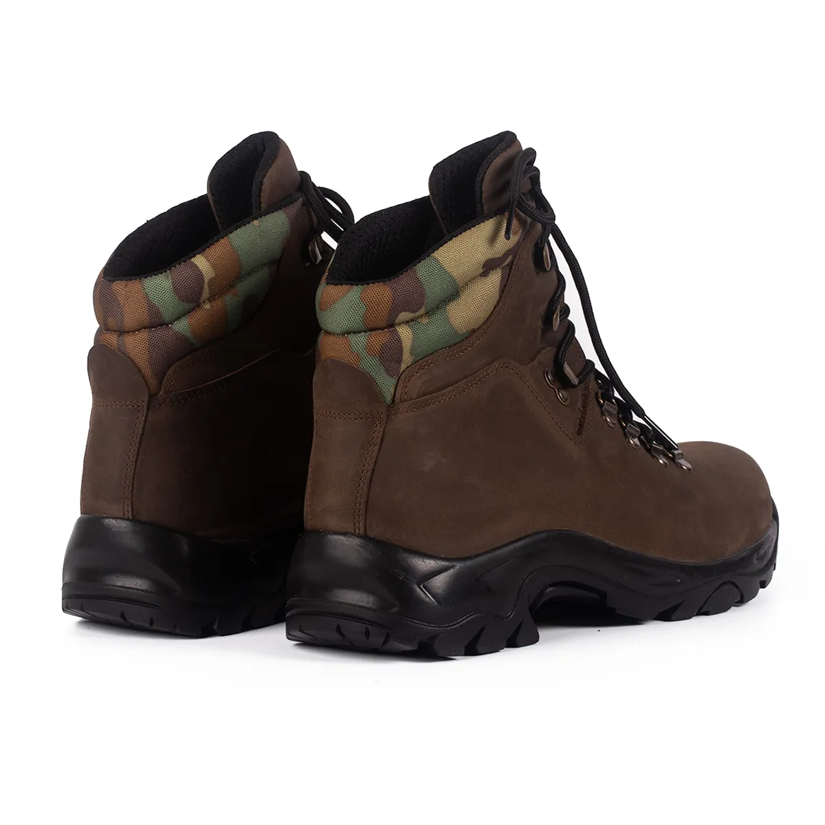 Lucas Shoes 384 bocanci barbati maro camuflaj piele naturala