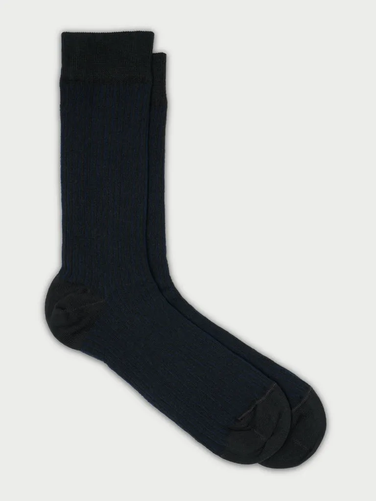 Flagelus Hasburg Heir Navy sosete negre dungi