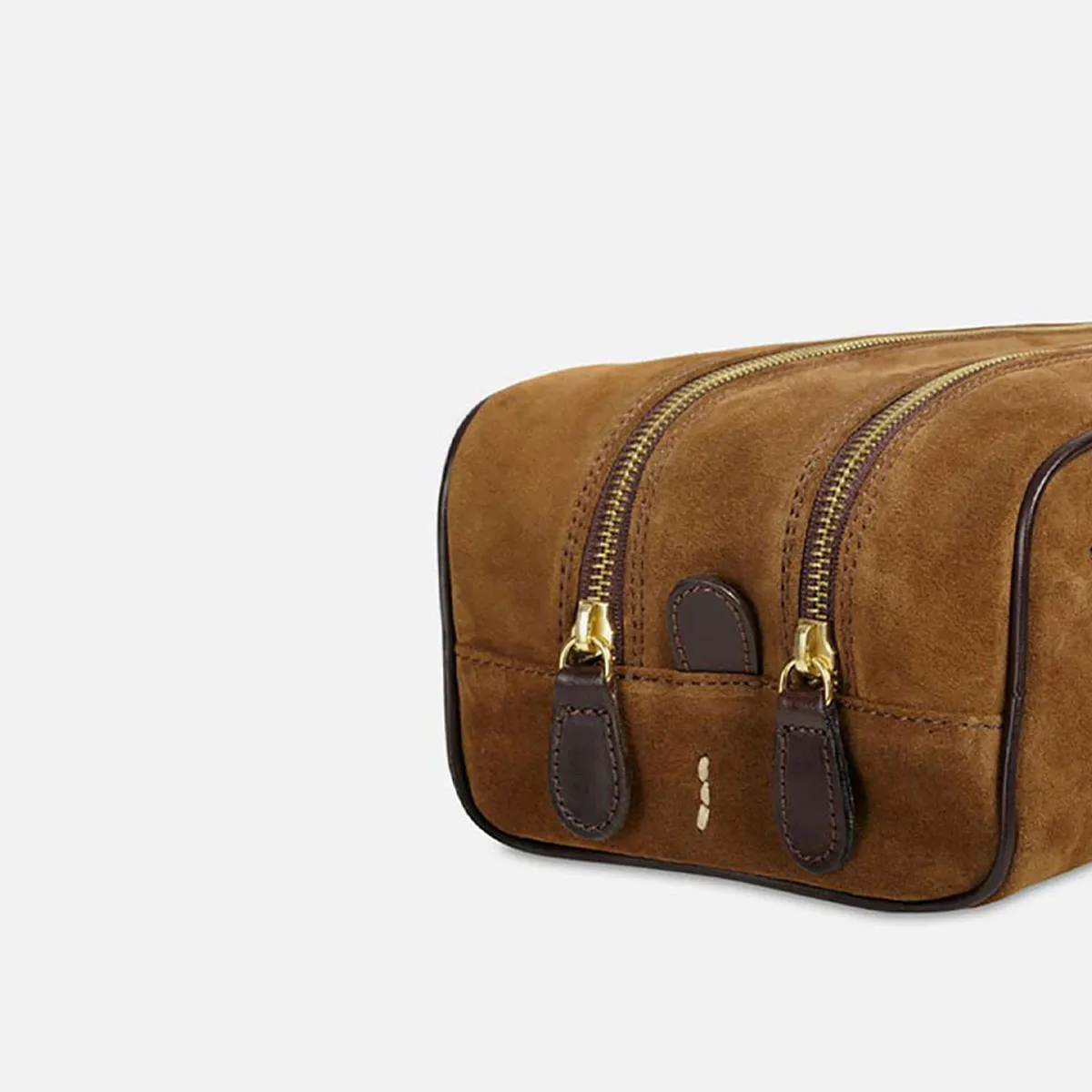 Cecilia Bringheli Laguna necessaire piele intoarsa tobacco